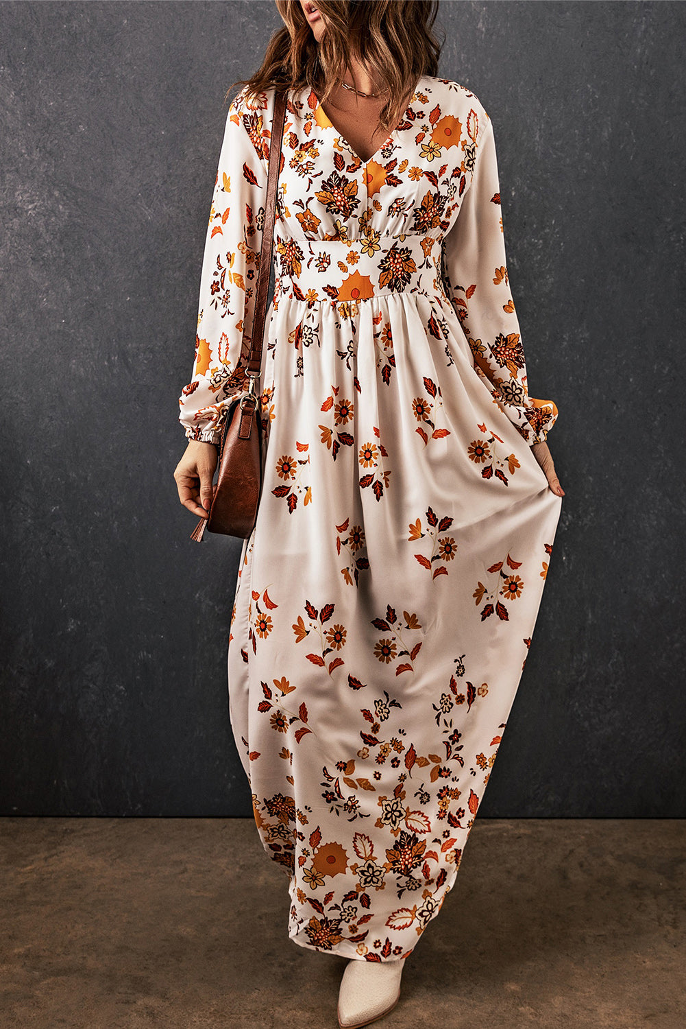 Maxi Jurk met Retro Bloemenprint
