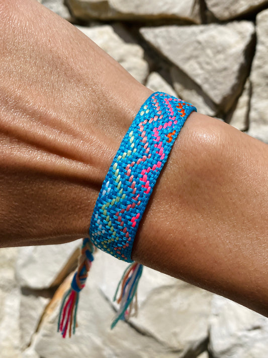 Polsband uit textiel - Aqua