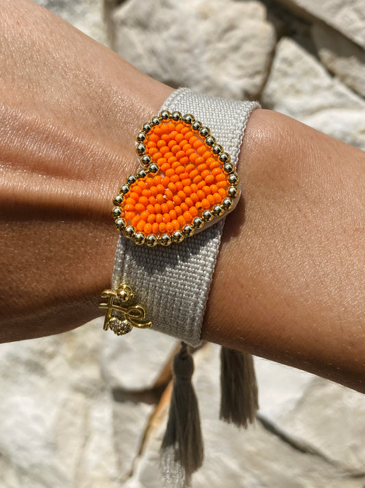 Polsband uit textiel - Heart - Marbella
