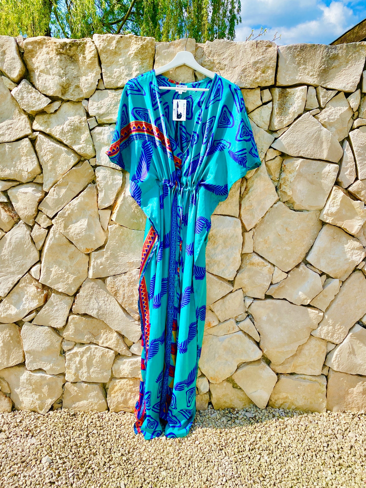 Straight from Ibiza - Maxi Jurk in Turquoise - L