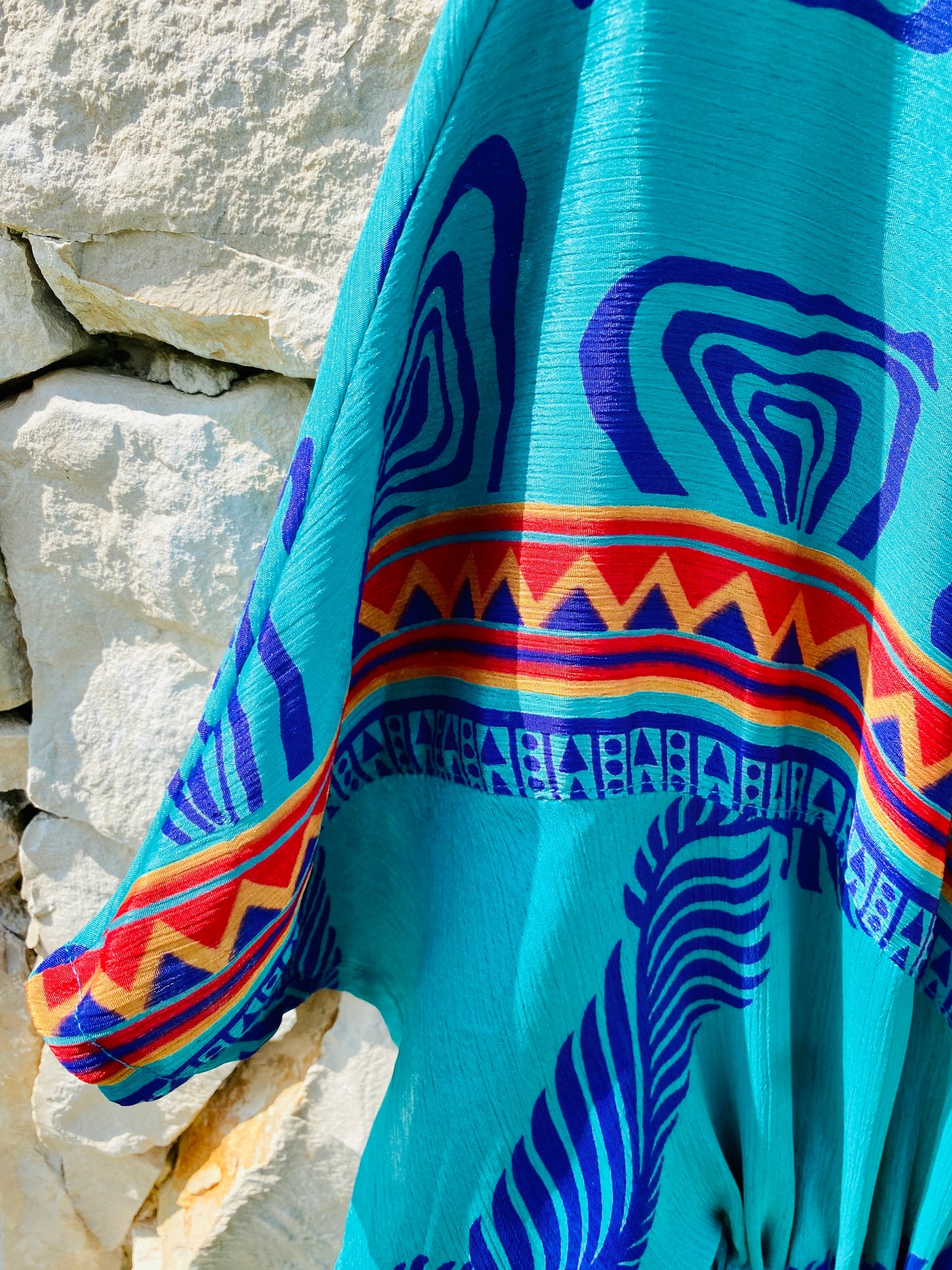 Straight from Ibiza - Maxi Jurk in Turquoise - L