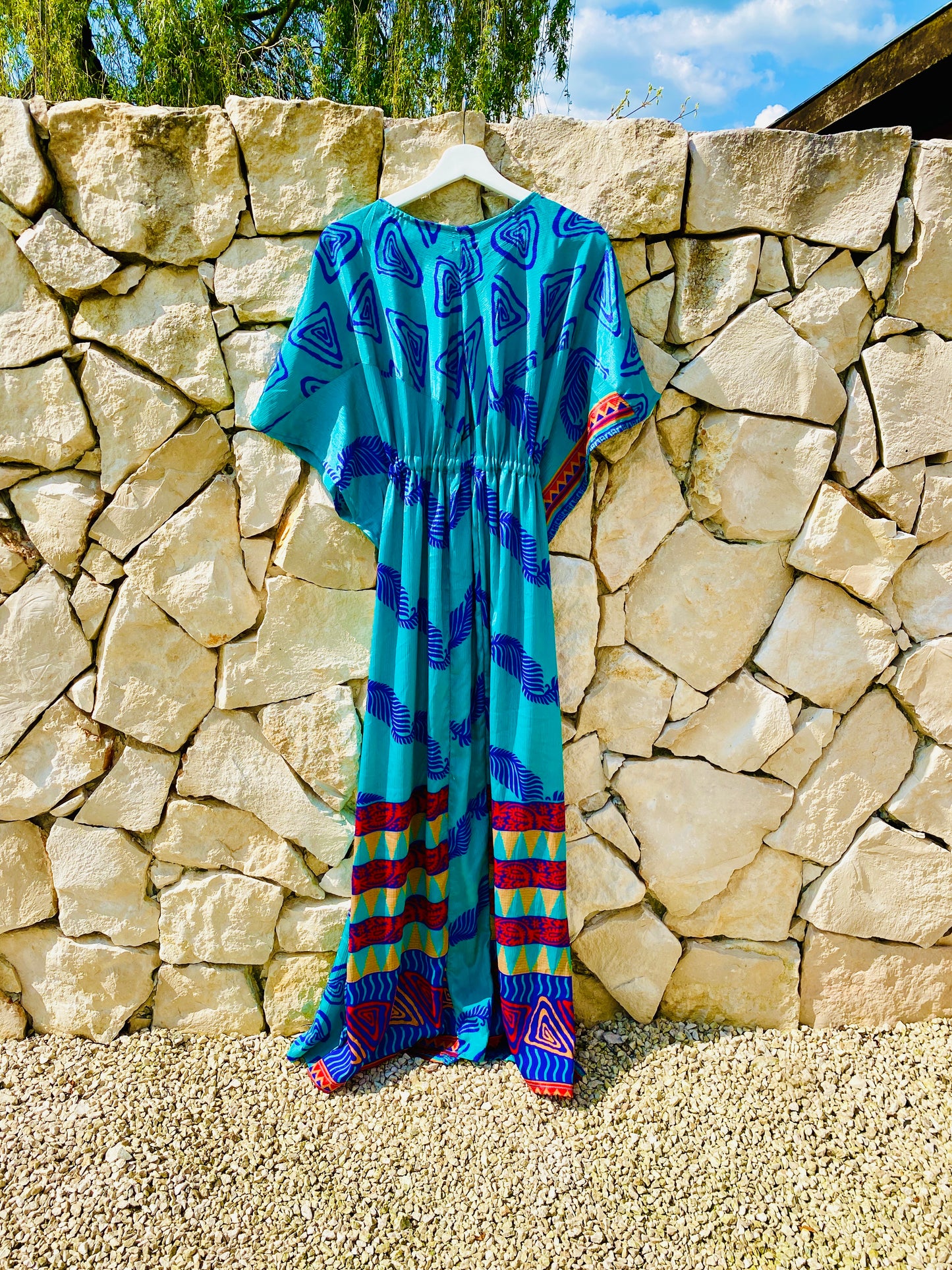 Straight from Ibiza - Maxi Jurk in Turquoise - L