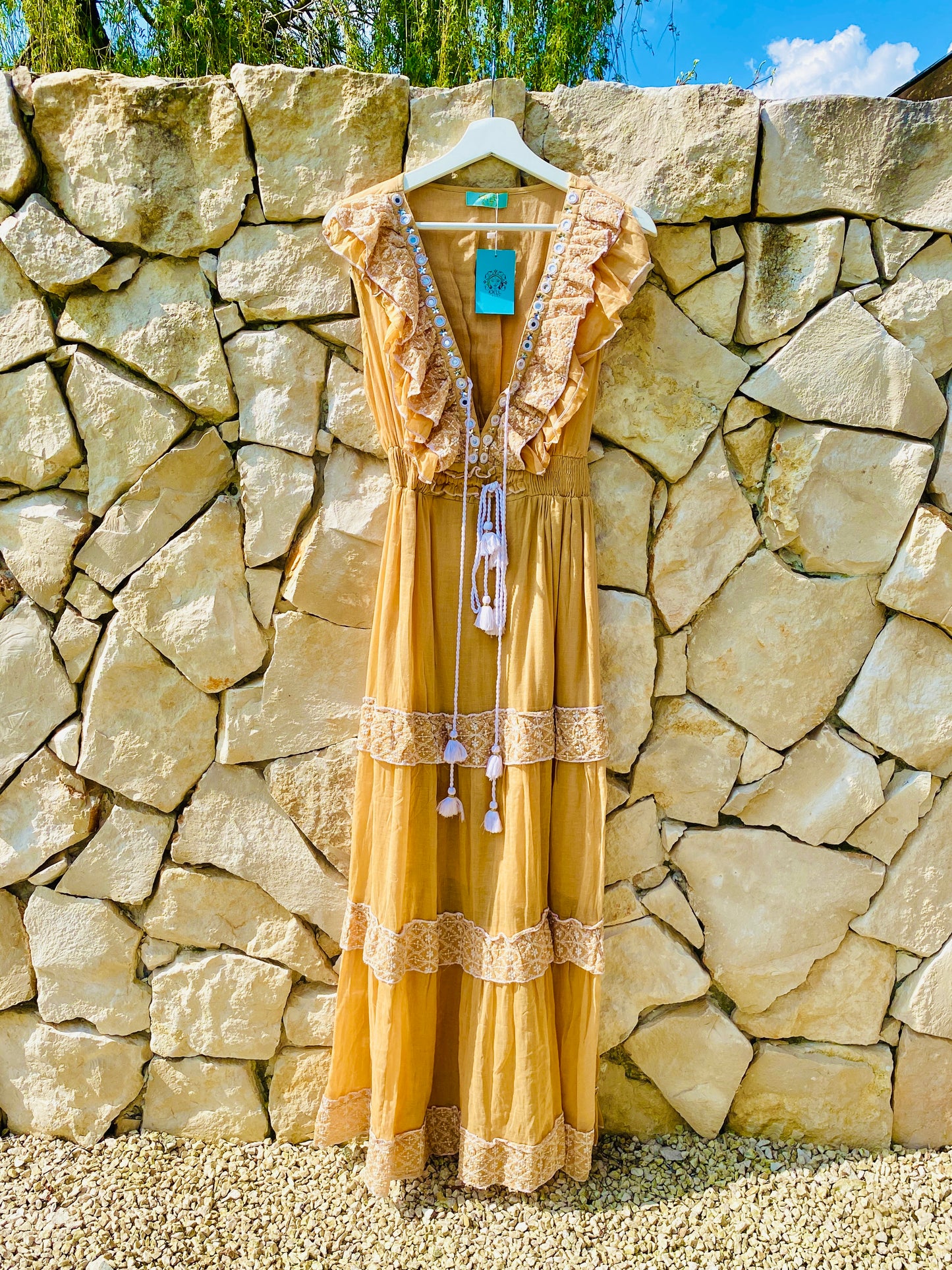 Straight from Ibiza - Maxi Jurk - Lichtbruin
