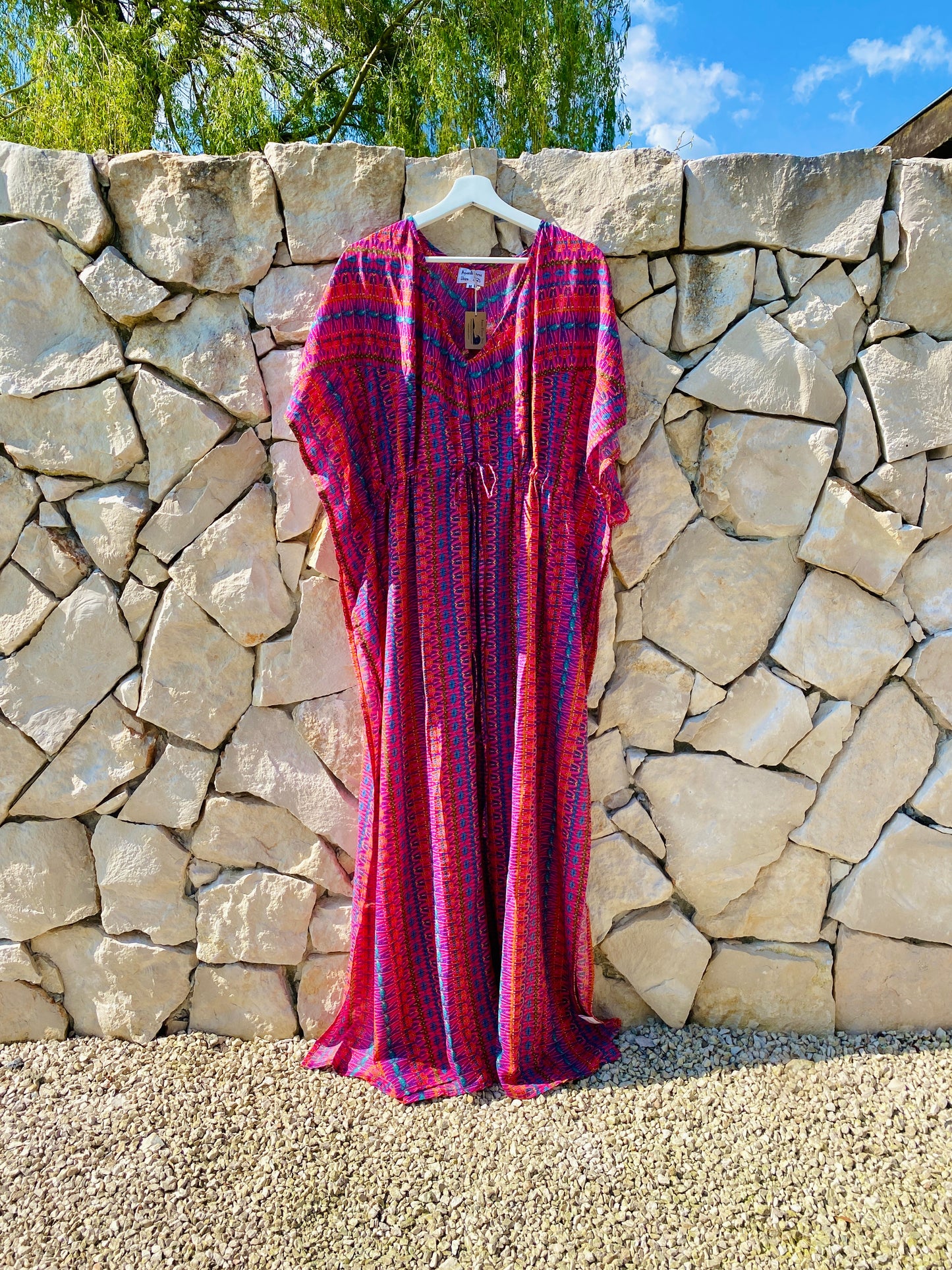 Straight from Ibiza - Maxi Jurk in Paars-Roze - M