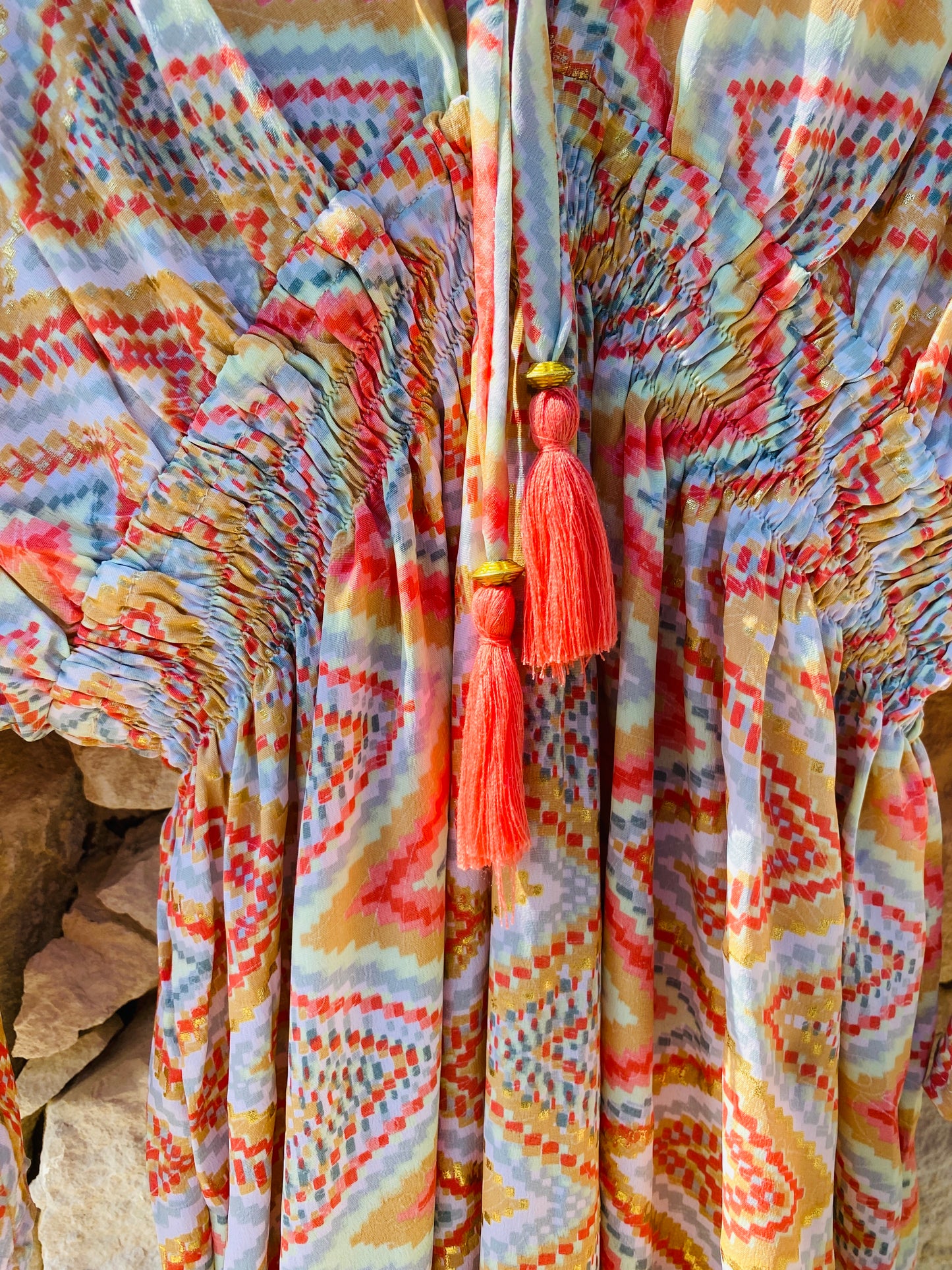 Straight from Ibiza - Maxi Jurk in Zigzagprint