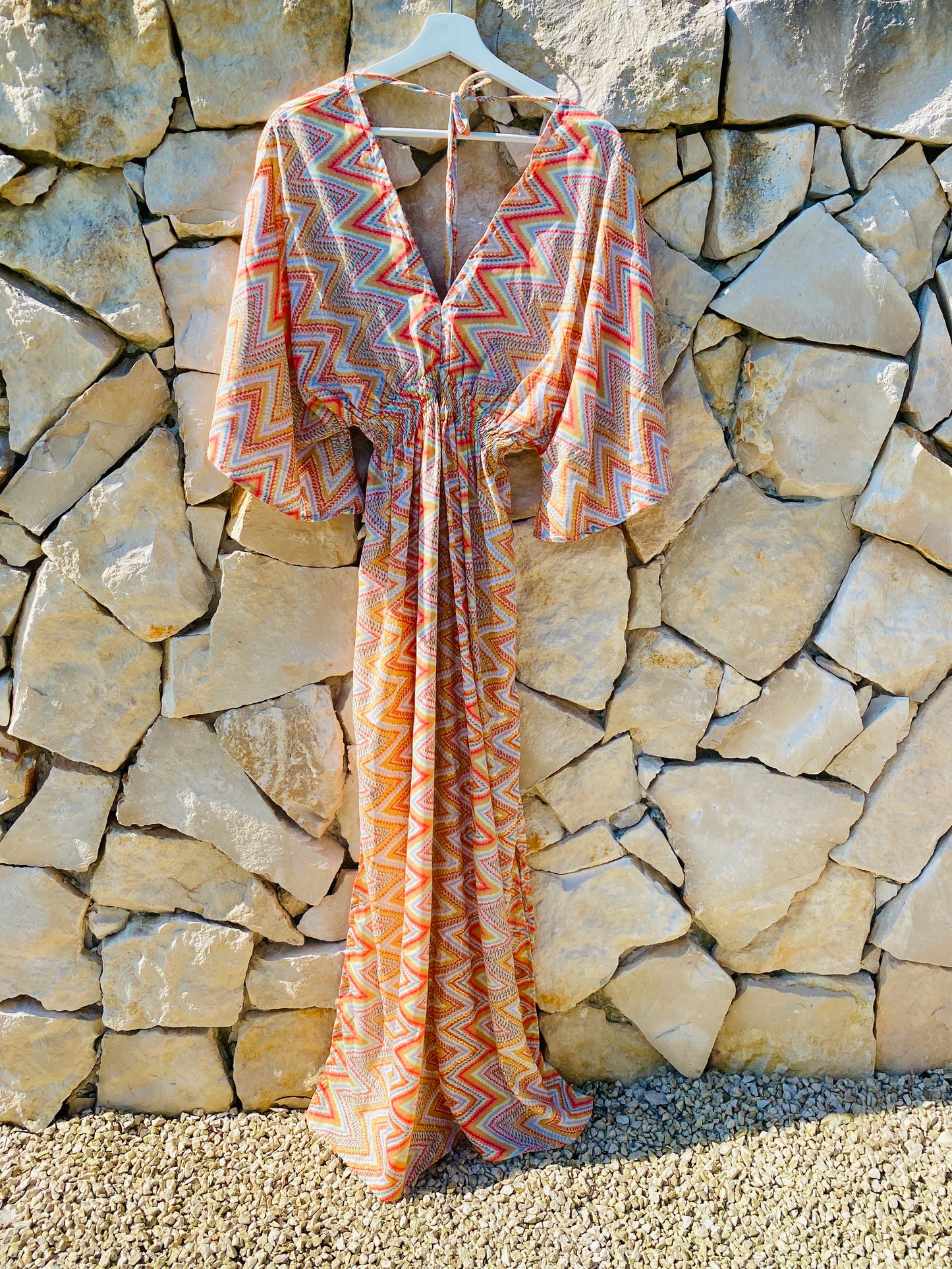 Straight from Ibiza - Maxi Jurk in Zigzagprint