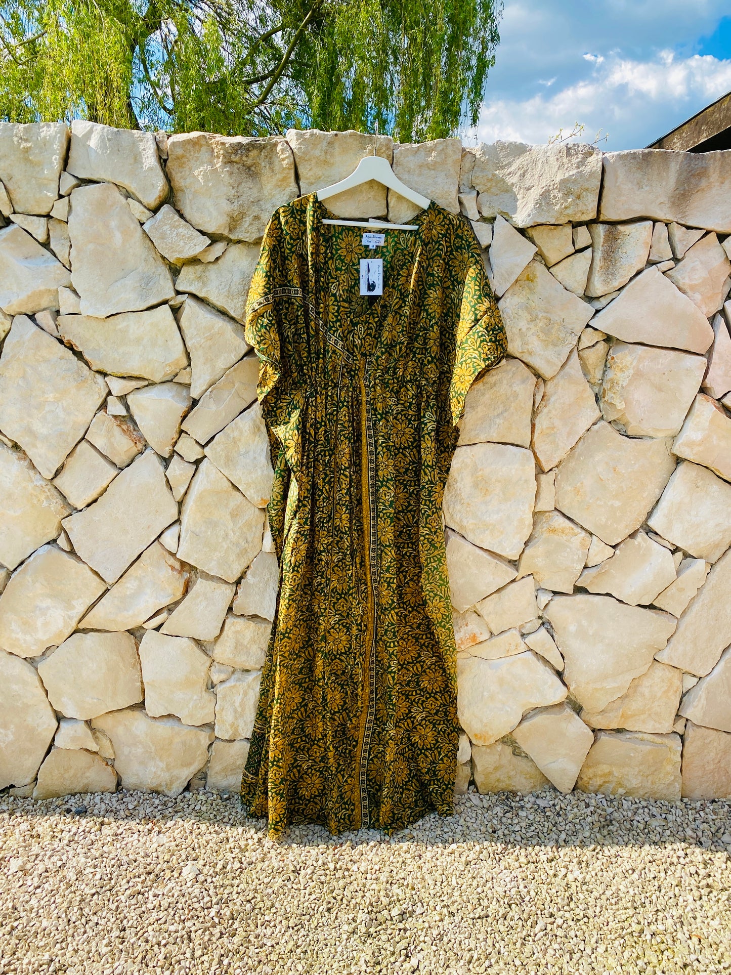 Straight from Ibiza - Maxi Jurk in Groen-Bruin - M