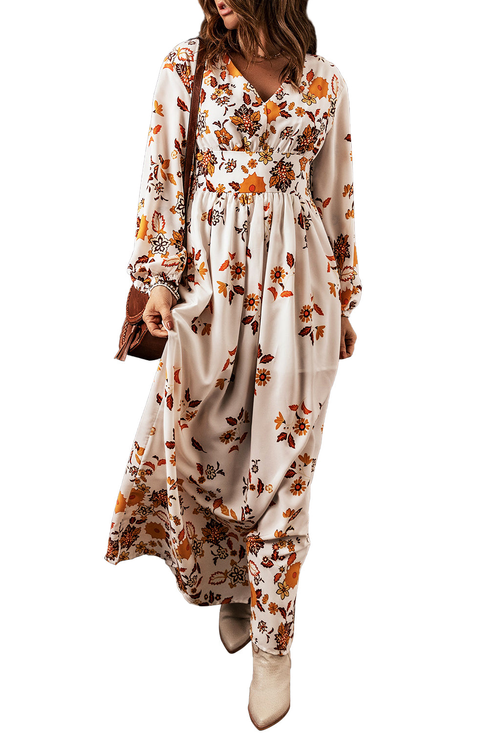 Maxi Jurk met Retro Bloemenprint