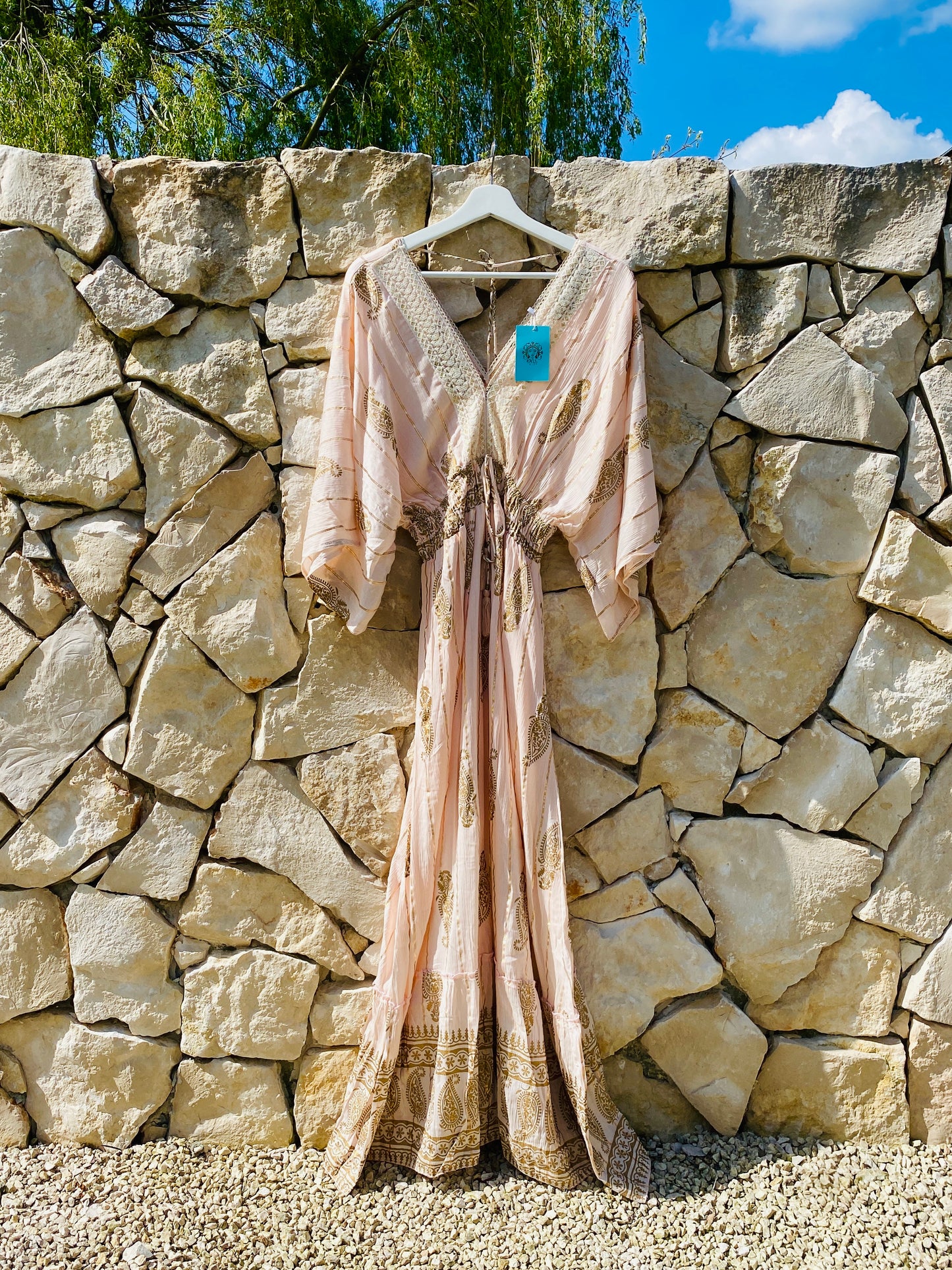 Straight from Ibiza - Maxi Jurk in Lichte Zalmkleur - XXL