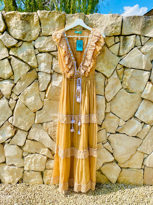 Straight from Ibiza - Maxi Jurk - Lichtbruin