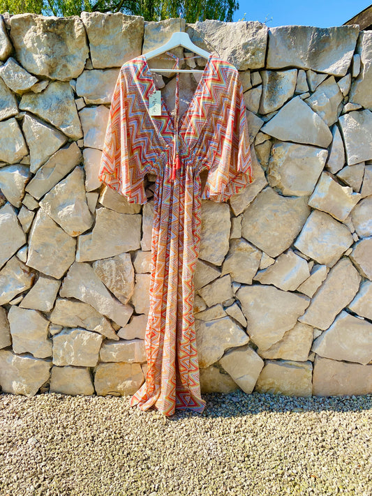 Straight from Ibiza - Maxi Jurk in Zigzagprint