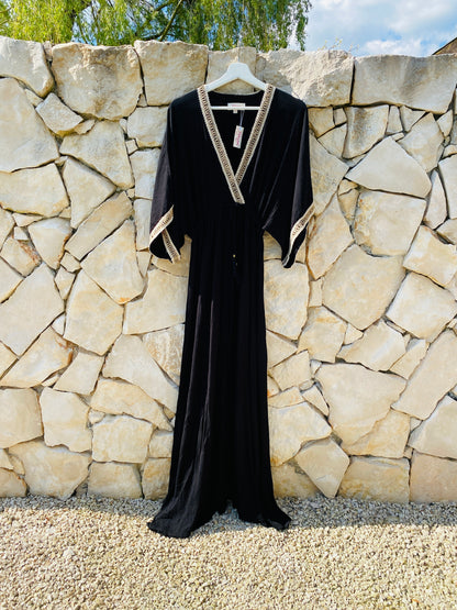 Straight from Ibiza - Stijlvolle Lange Jurk in Zwart - M/L