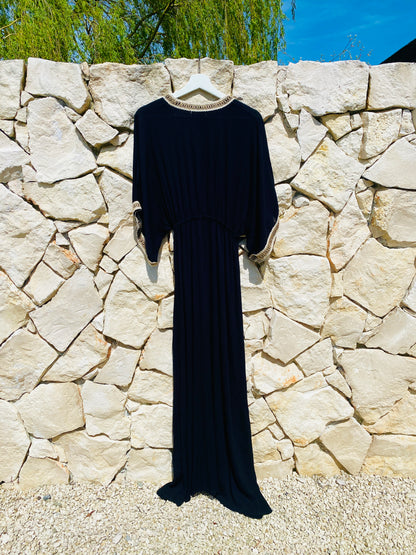 Straight from Ibiza - Stijlvolle Lange Jurk in Zwart - M/L